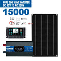 SOECOPO 7000W Solar System Kit for Home: 600W Panel, Pure Sine Wave Inverter 2 sockets 12V 110V/220V, 100A Controller Camping Zpaxo 12V To 220V 50Hz