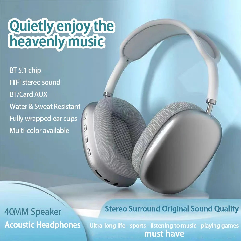 P9 Wireless Bluetooth Headset Outdoor Sports Gaming Headphones Mic Zpaxo