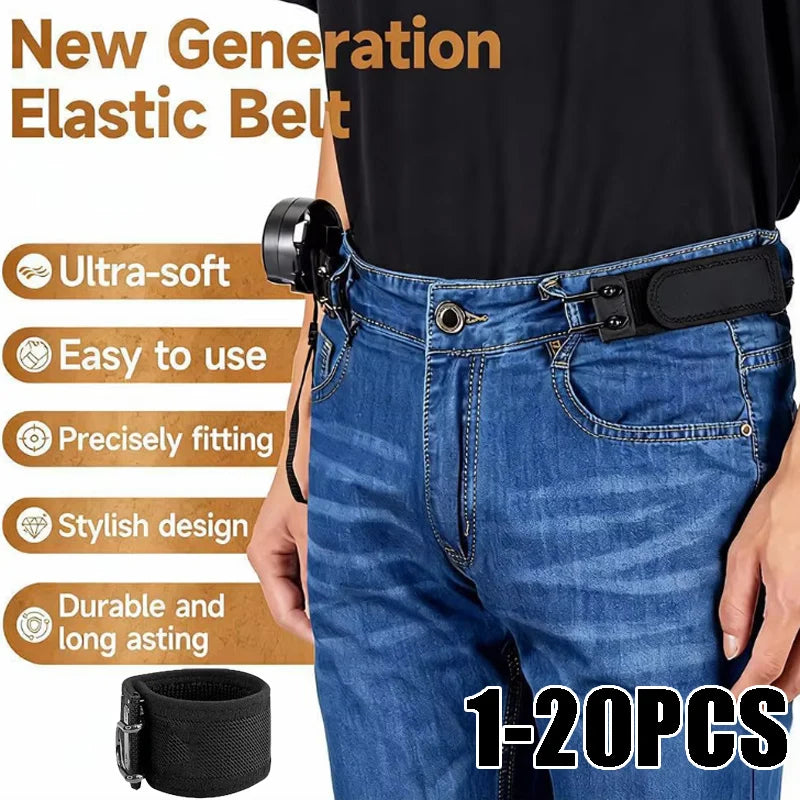 Waist Buckle Unisex Adjustable Lazy Belt Iron Hook Convenient Elastic