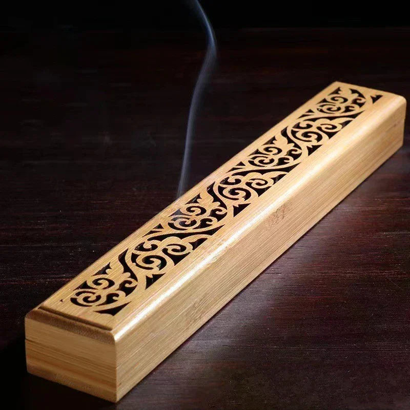 For Incense Storage And Burning Natural Bamboo Incense Burner With Laying Plate - Aromatherapy Wooden Box 1pc Zpaxo