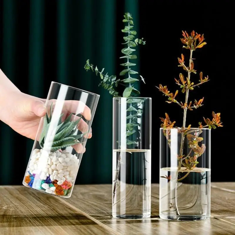 Handcrafts Glass Vase Glass Cylinder Vase Glass Holder Beautiful Pattern for Florals Arrangements and Gifting Zpaxo