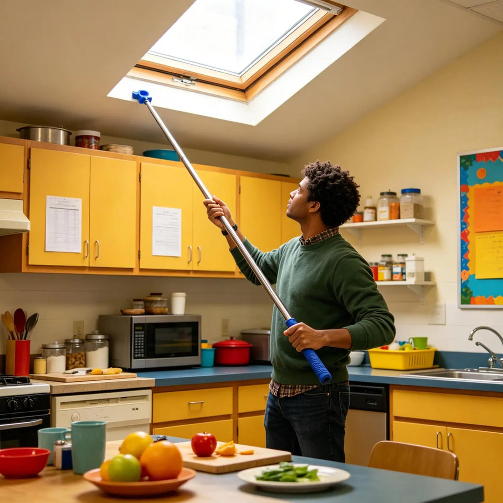 Window Pole Opener Telescopic Blinds Opening Stick Rod Kitchen