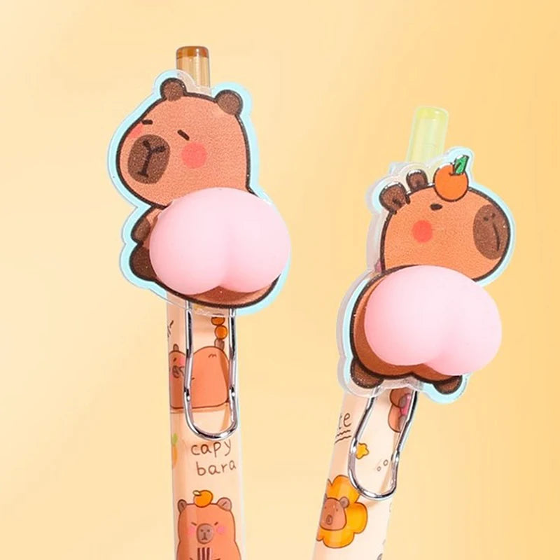 Cartoon Capybara Butt Pressing Neutral Pen Funny Writing Pens