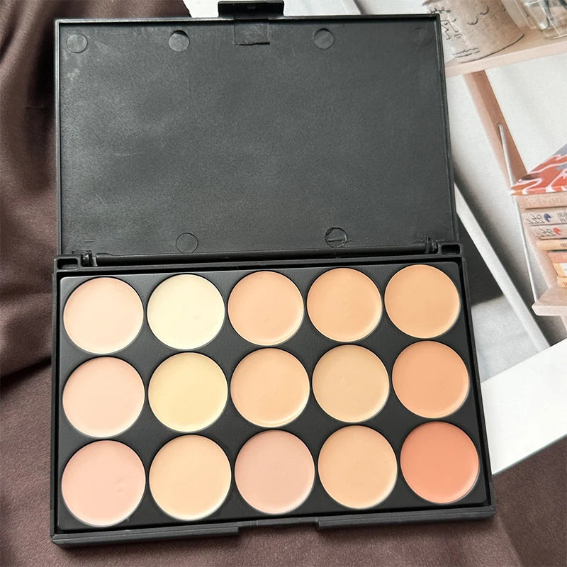 15 Colors Face Concealer Cream Contour Palette,Moisture Cream Makeup Foundation Full Coverage Foundation Covering Perfect Makeup Zpaxo
