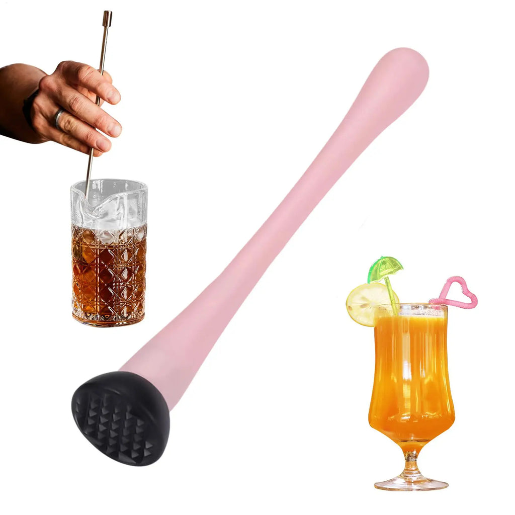 Long Handle Cocktail Muddler Mojito Smasher Professional Bar Drink