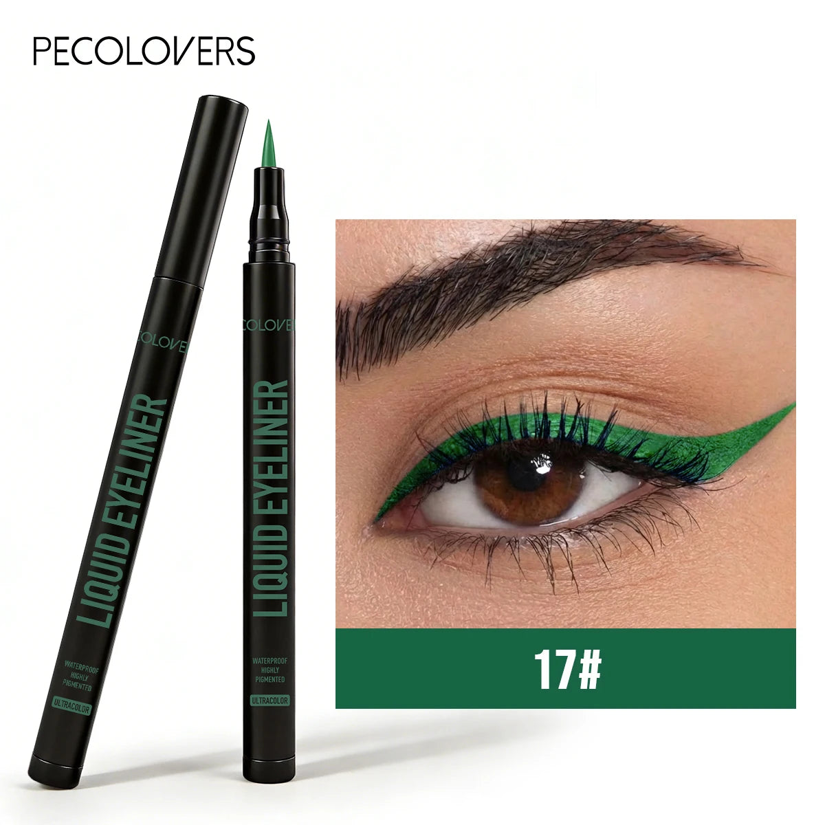 Green Liquid Eyeliner Long-lasting Fast-dry Smooth Application Eye Zpaxo 17