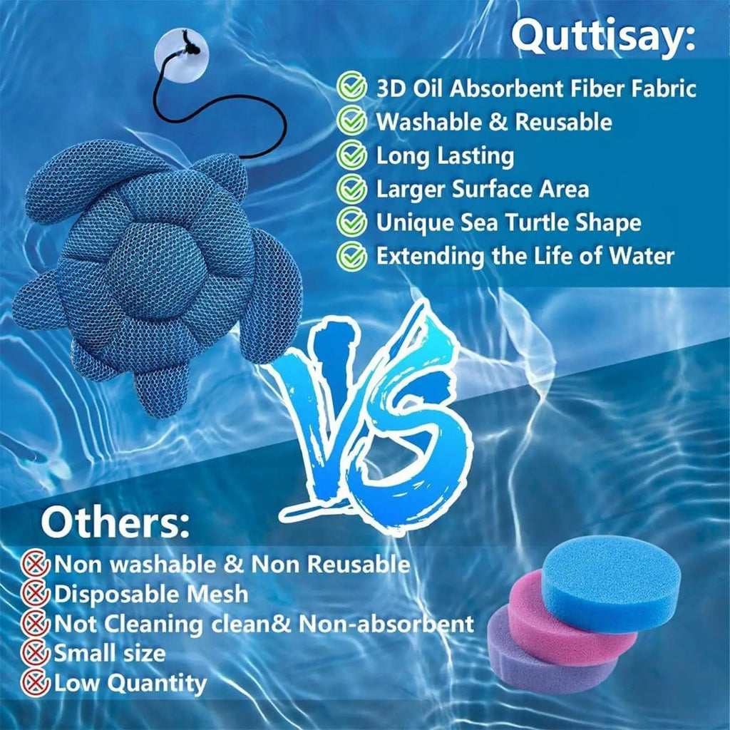 Tub Scum Absorber Reusable Spa Oil Absorbing Sponge Floating Turtle
