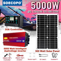 Complete Portable Solar Kit 5000W Inverter Solar Panel and 30A Controller for Efficient Power Generation in Remote Locations Zpaxo 12V TO 220V 50HZ