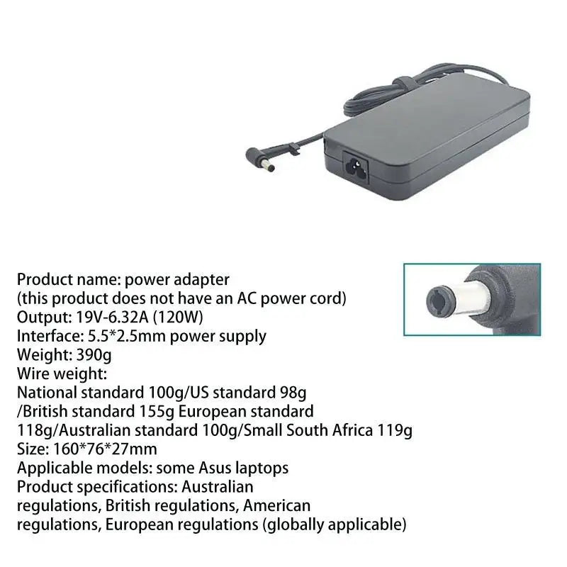 652F Power for 120W 19V 6.3A AC Adapter PA-1121-28 N750 Zpaxo