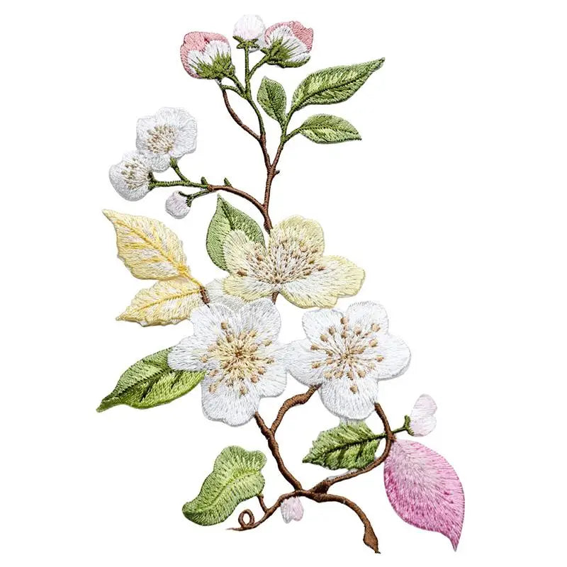 ▶1Pcs Jacket Jeans Craft Accessories Flower Embroidery Patch Iron On Elegant Patches For Clothes Bags DIY Embroidered Stickers Zpaxo C1