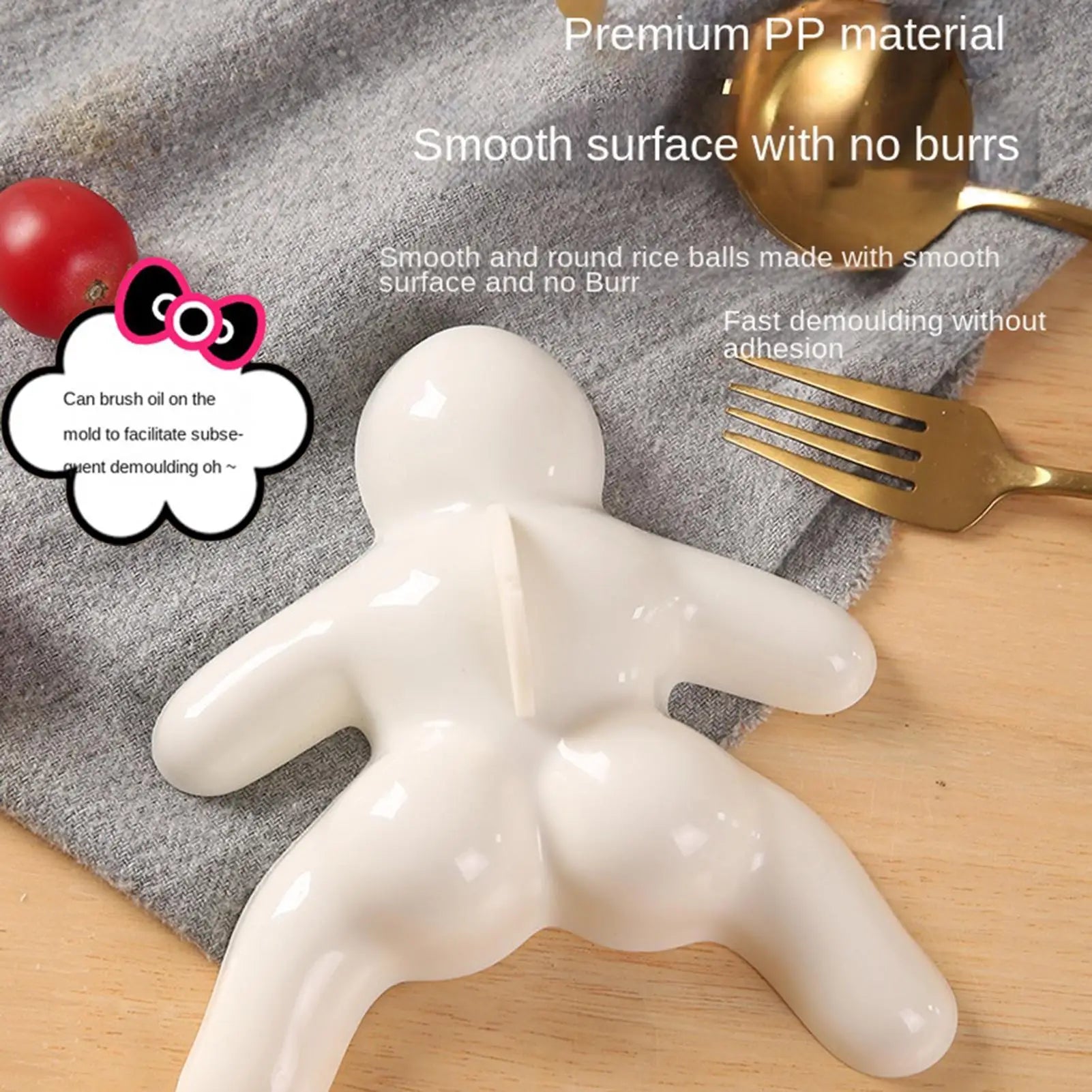 Cute Mini Rice Ball Maker Mold Human Shape Non-stick PP Sushi Shaper
