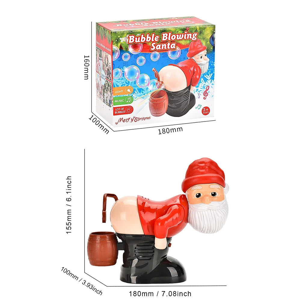 1- Christmas Decorative Fart Bubble Blower Music Light Electric Santa