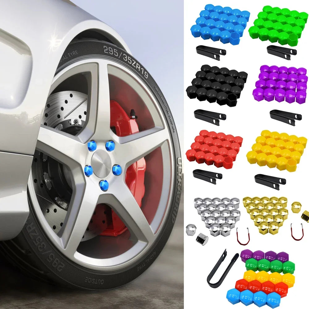 20-Pack Car Wheel Nut Caps 17/19/21mm – Anti-Rust Hub Covers