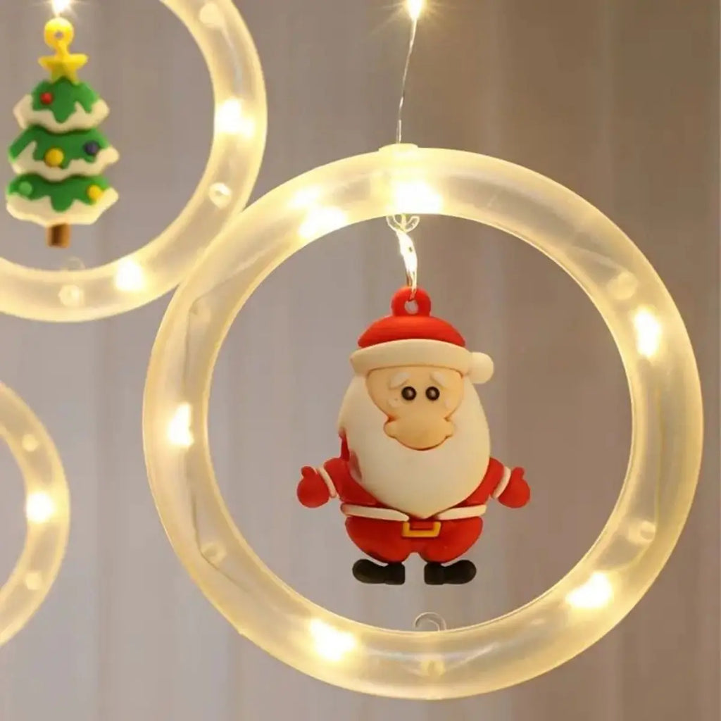 Christmas Ring Curtain Light Leather Thread Creative Pendant LED Zpaxo