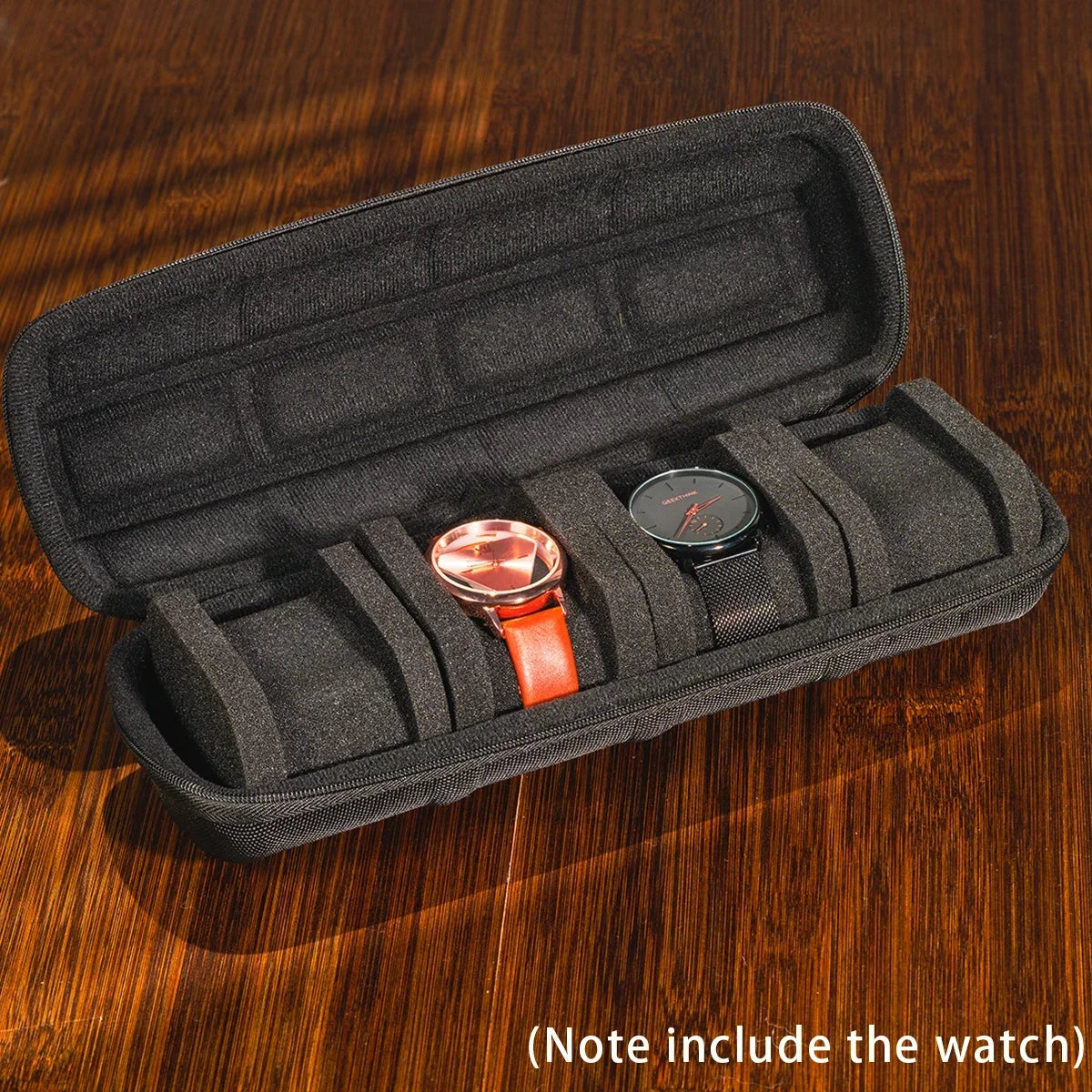 15-Slot Watch Case | Hard Shell Travel Organizer with Pillow Insert - Gift Ready (Black),suitable for smart watch storage Zpaxo