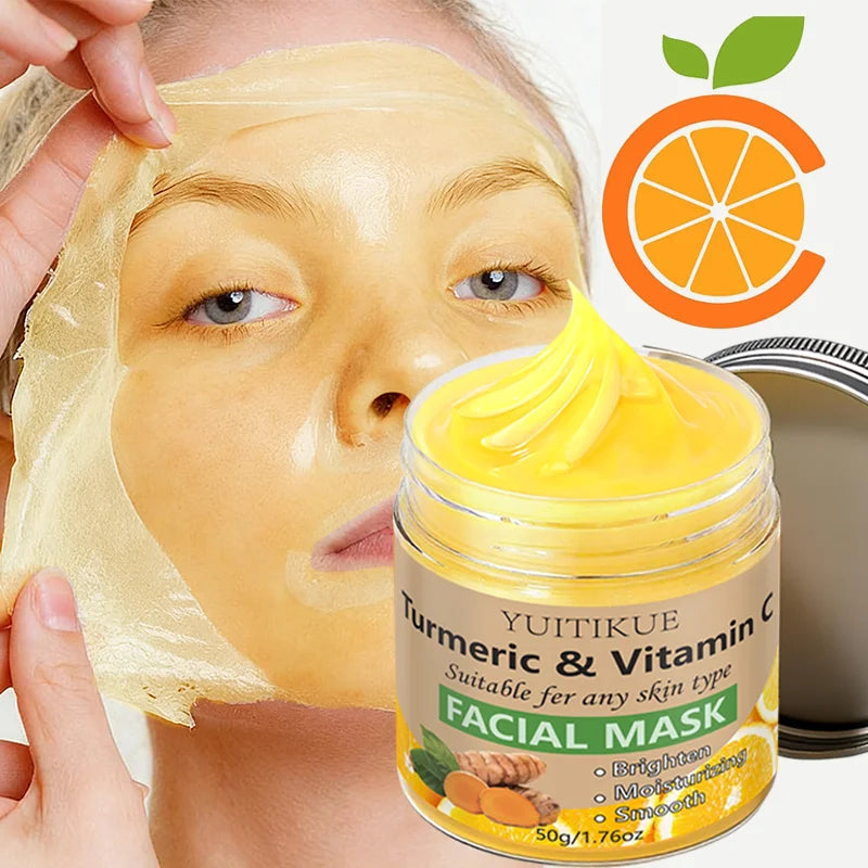 YUITIKUE Turmeric & Vitamin C Face Mask – Brightening Peel Face Peel Mask Zpaxo
