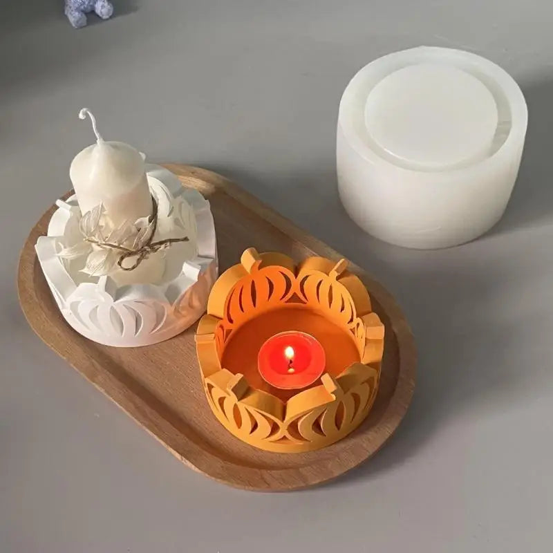 Hollowed Pumpkins Silicone Mold Candlestick Candle Tealight Holder