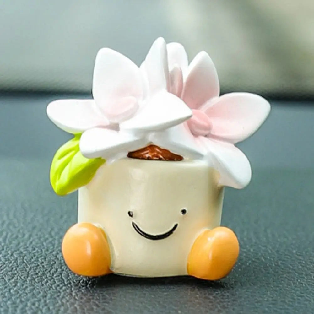 Flower Pot Car Ornaments Cartoon Dashboard Figure Little Canglan Bell Zpaxo Gardenia Flower