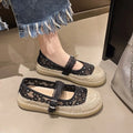 Round Closed Toe Women's Comfortable Embroidery Single Shoes Women Zpaxo black 36