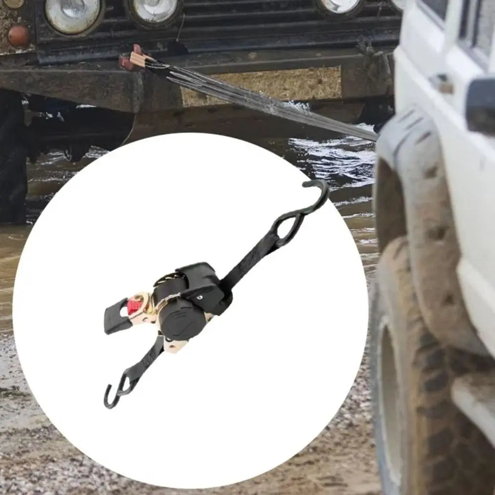 25mm x 2metres Tie Down Belts Adjustable Length Fixed Prevent Fall Ratchet Tie Down Self Retracting Durable Tie Down Strap Zpaxo
