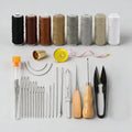 Upholstery Repair Sewing Kit Heavy Duty Sewing Kit Leather Working Tools with Awl Tools,Hand Stitching Needles,Thread Zpaxo Default Title