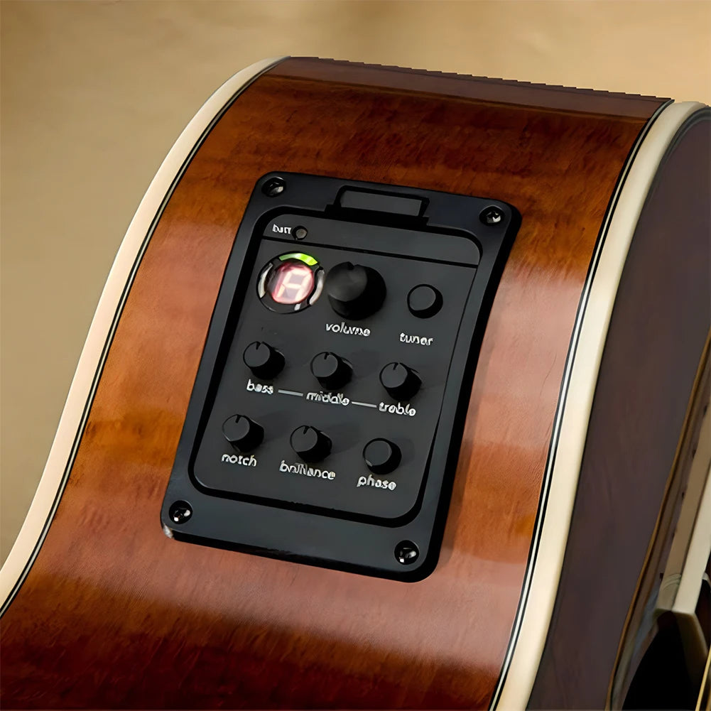201 Classic Acoustic Guitar EQ Tuner Piezo Pickup Preamp 4-Band