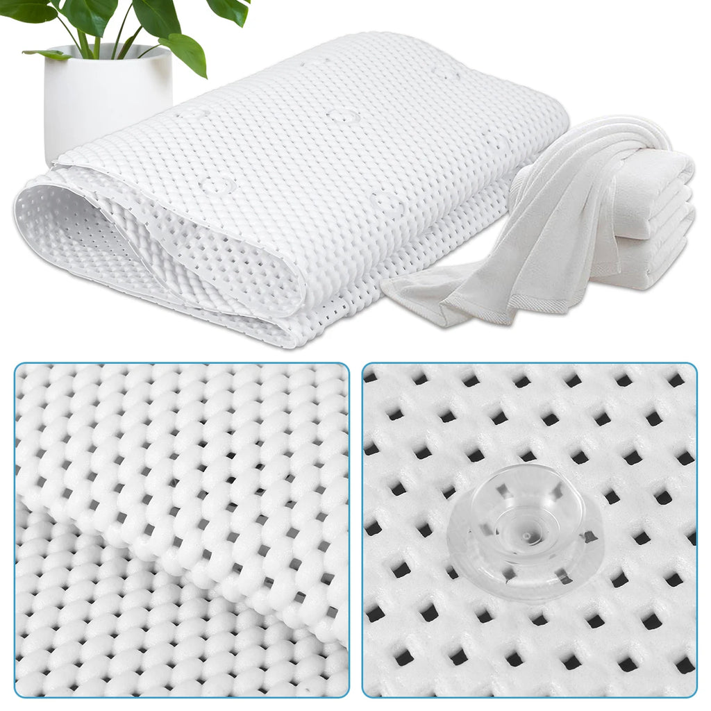 Non-slip Bathtub Cushion Mat with Suction Cup Full Body Rest Bath Pillow SPA Neck Cushion Hangable Bathroom Safety Accessories Zpaxo