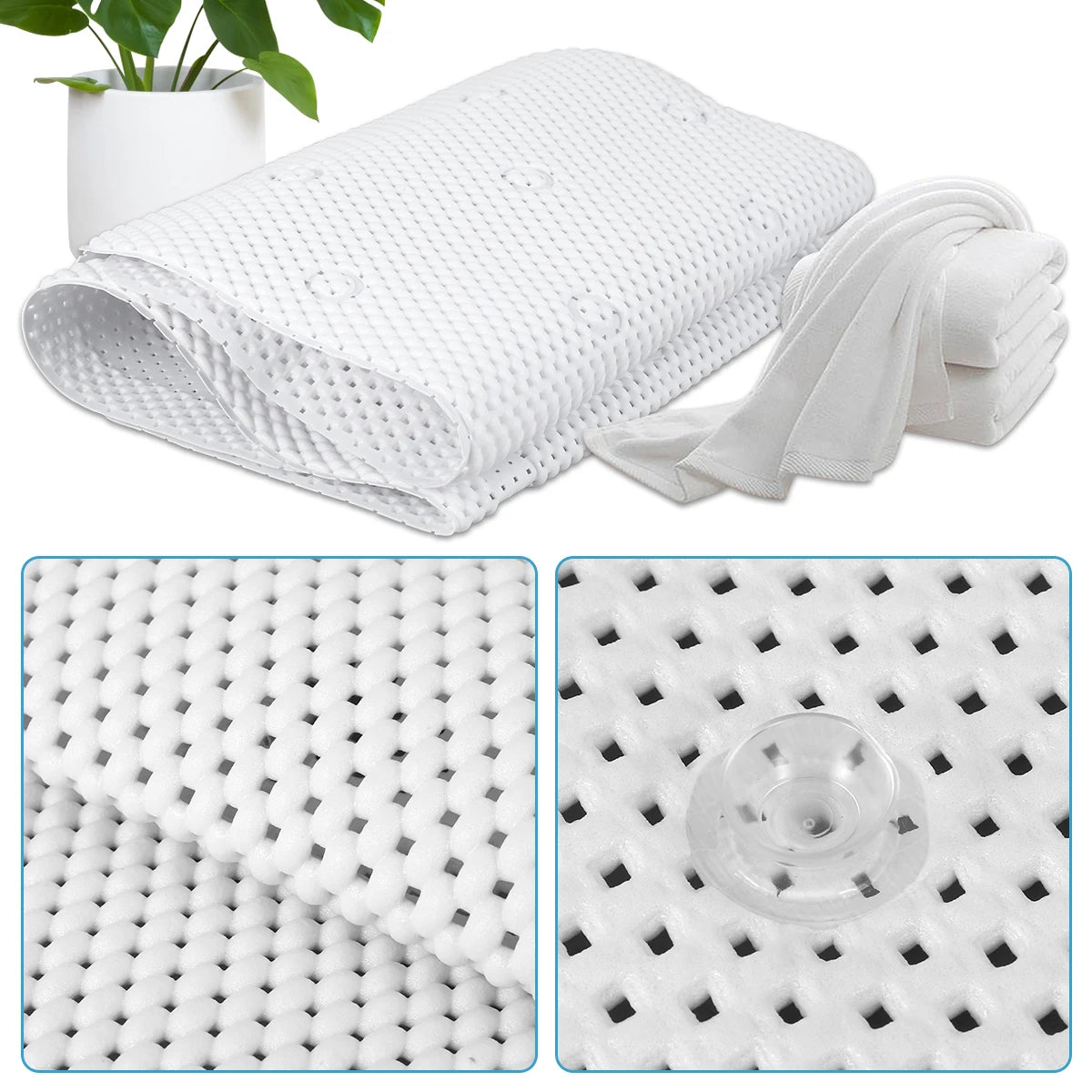 Non-slip Bathtub Cushion Mat with Suction Cup Full Body Rest Bath Pillow SPA Neck Cushion Hangable Bathroom Safety Accessories Zpaxo
