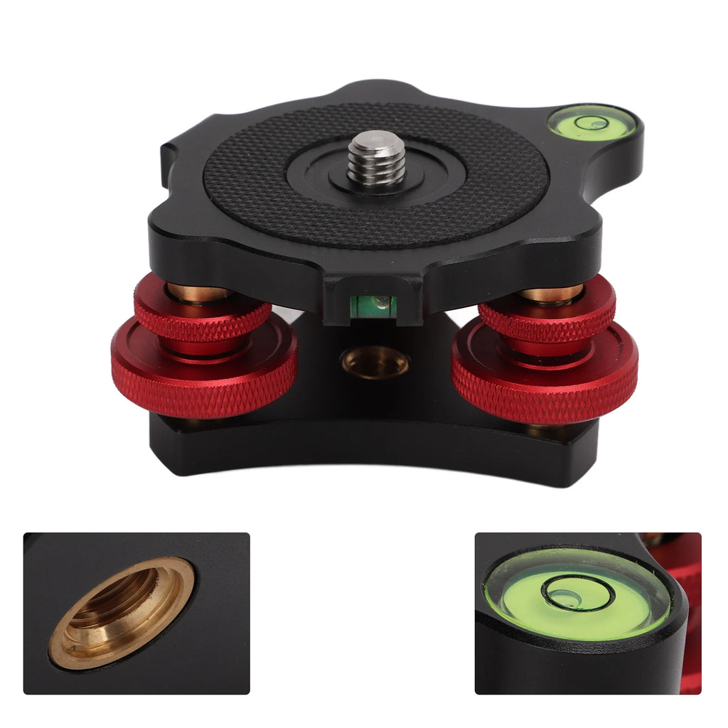 LP 64 Camera Tripod Ball Head Leveling Base Aluminum Triple Wheel