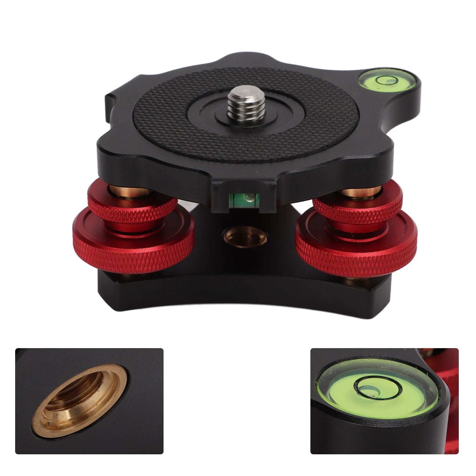 LP 64 Camera Tripod Ball Head Leveling Base Aluminum Triple Wheel