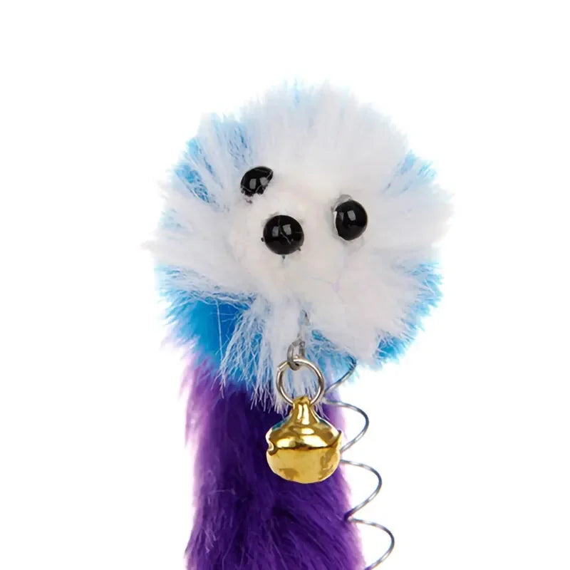 Cartoon Pet Cat Toy Stick Feather Rod Mouse Mini Bell Catcher Teaser