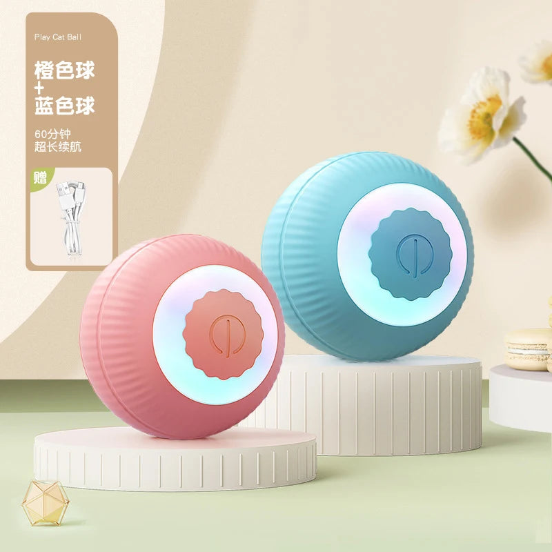 Interactive Cat Toys Automatic Rolling Ball Fake Tail Rechargeable Electric Pet Interactive Toy Dog Training Imitate Mouse Tail Zpaxo Blue Pink Normal New Version