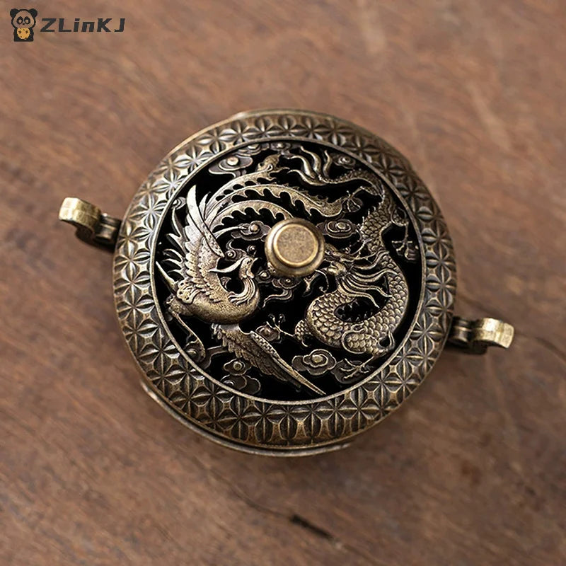 Chinese Antique Incense Burner Hollow Holder Cover Mini Desktop Zpaxo