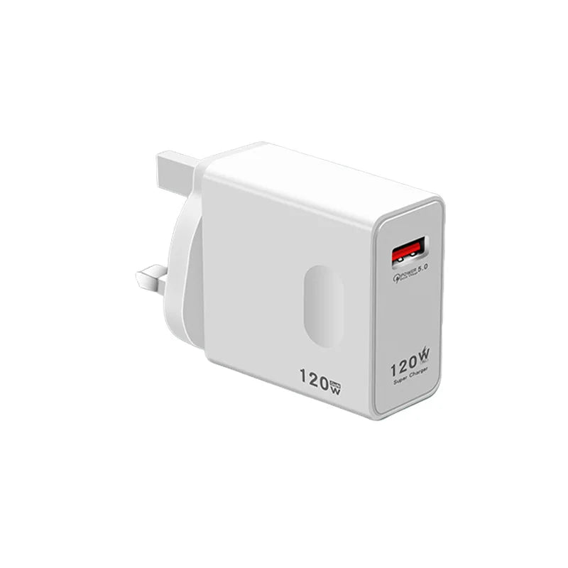 120W Fast Charger 6A Cable USB Type-c Gan Quick Charge 5 0 Phone