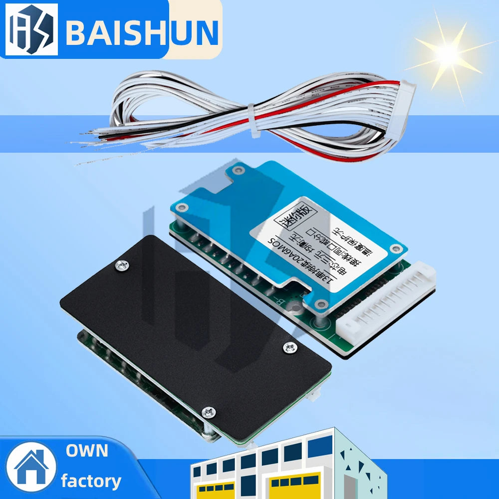 13S 48V 20a lithium Battery Protection Board BMS Battery Protection Board ChargerElectric Vehicle Battery Protection Board Zpaxo Default Title