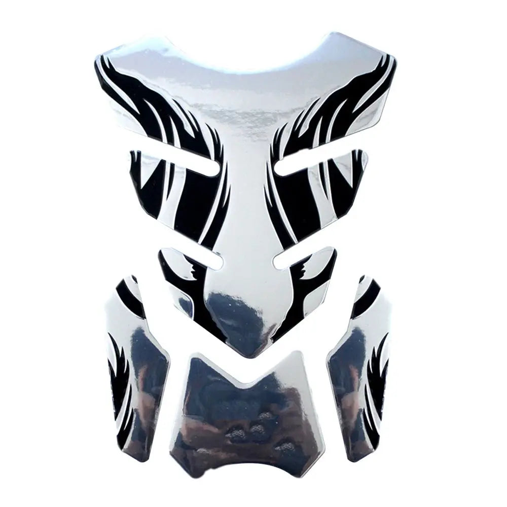 Decoration Oil Gas Tank Protector Cover 3D Tankpad Sticker Motorcycle Zpaxo silver