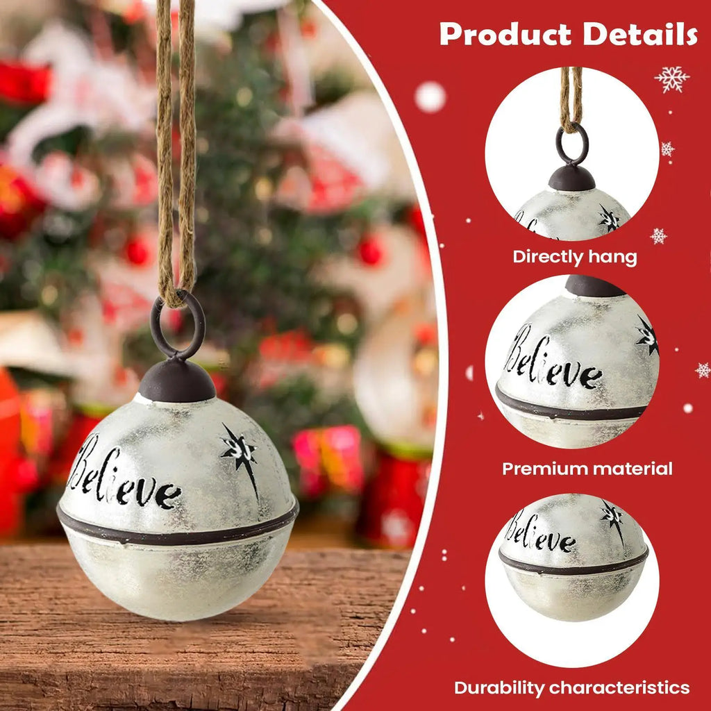 Christmas Tree Decorations Charm Handmade Hangable Rope Jingle Bell