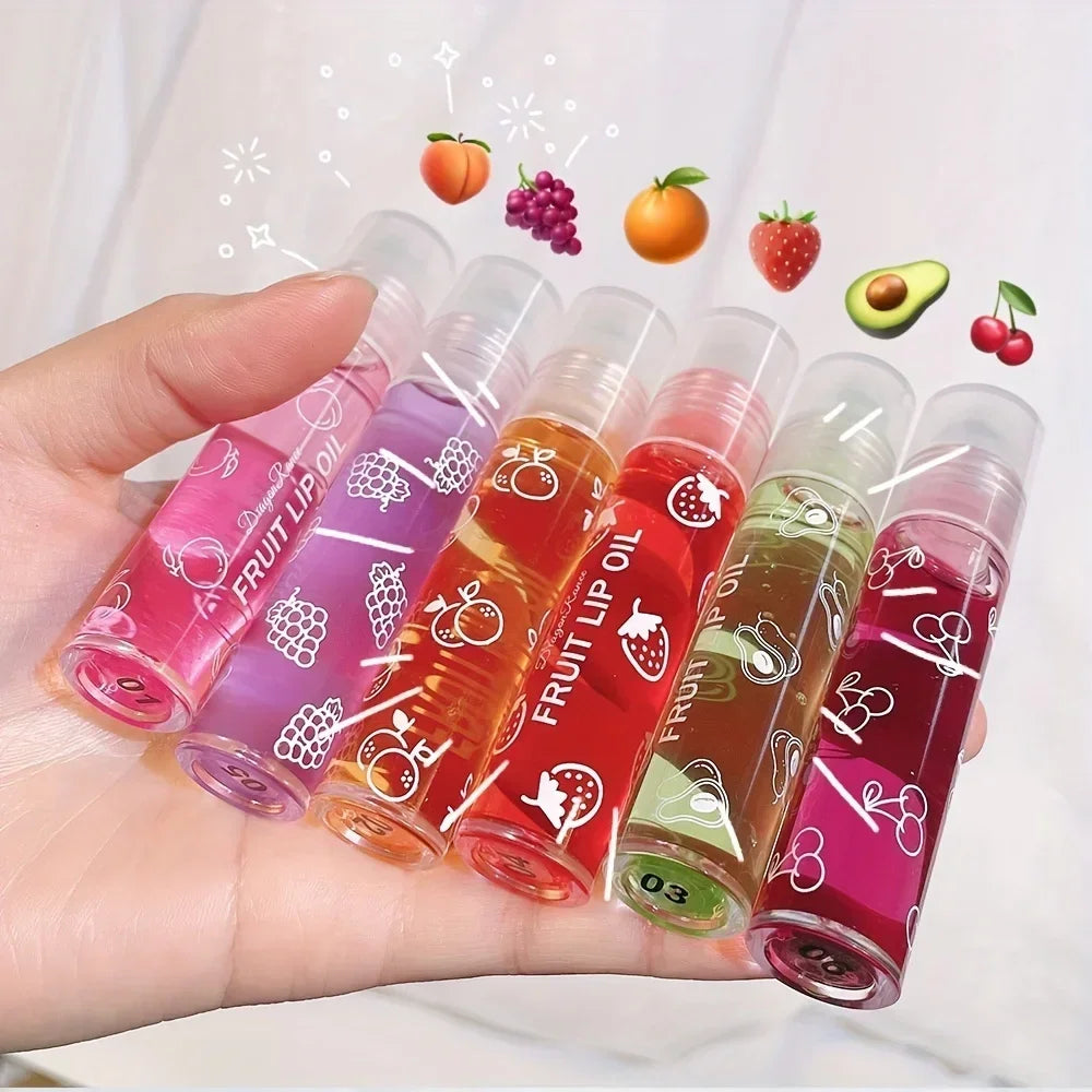 Fresh Fruit Roll-on Lip Balm Makeup Moisturizing Clear Grape Transparent Lip Oil Long Lasting Hydrating Lipstick Gloss Cosmetics Zpaxo