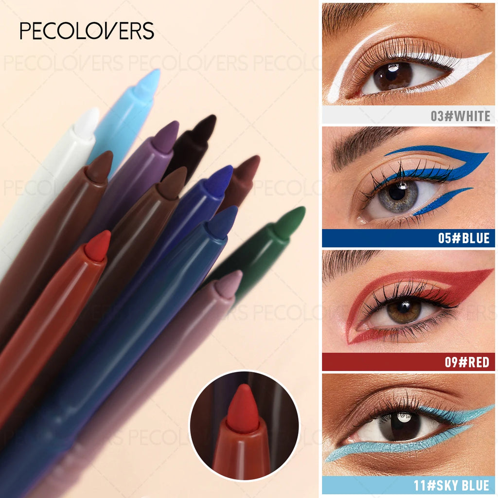 1PC Matte Black Green Waterproof Eyeliner Pencil Sweatproof Quick Dry Easy To Wear High Pigment Eye Liner Pen Eye Makeup Tool Zpaxo