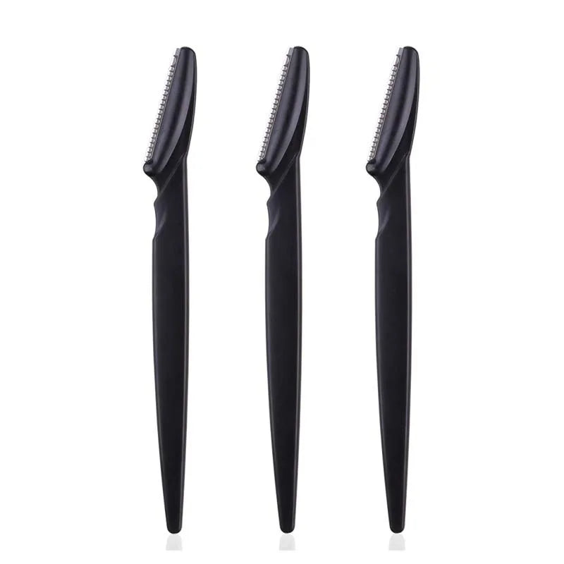 1- Eyebrow Trimmer Razor Safety Eye Brow Shaping Knife Portable Zpaxo 3Pcs Black