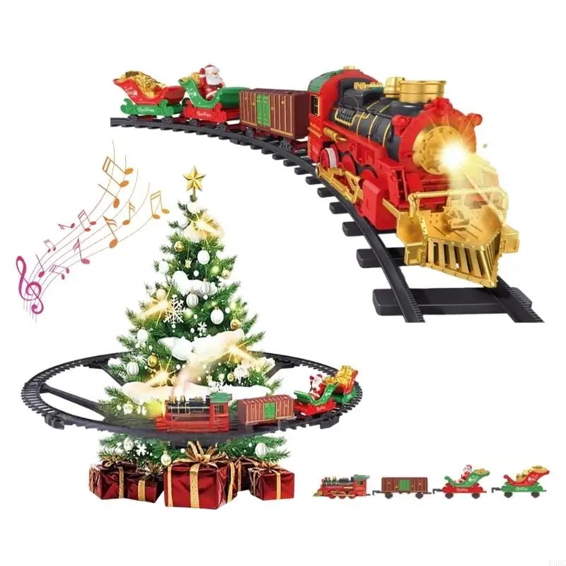 Hanging Christmas Train Under-tree Toy Fog Melodies Lights 2 Modes