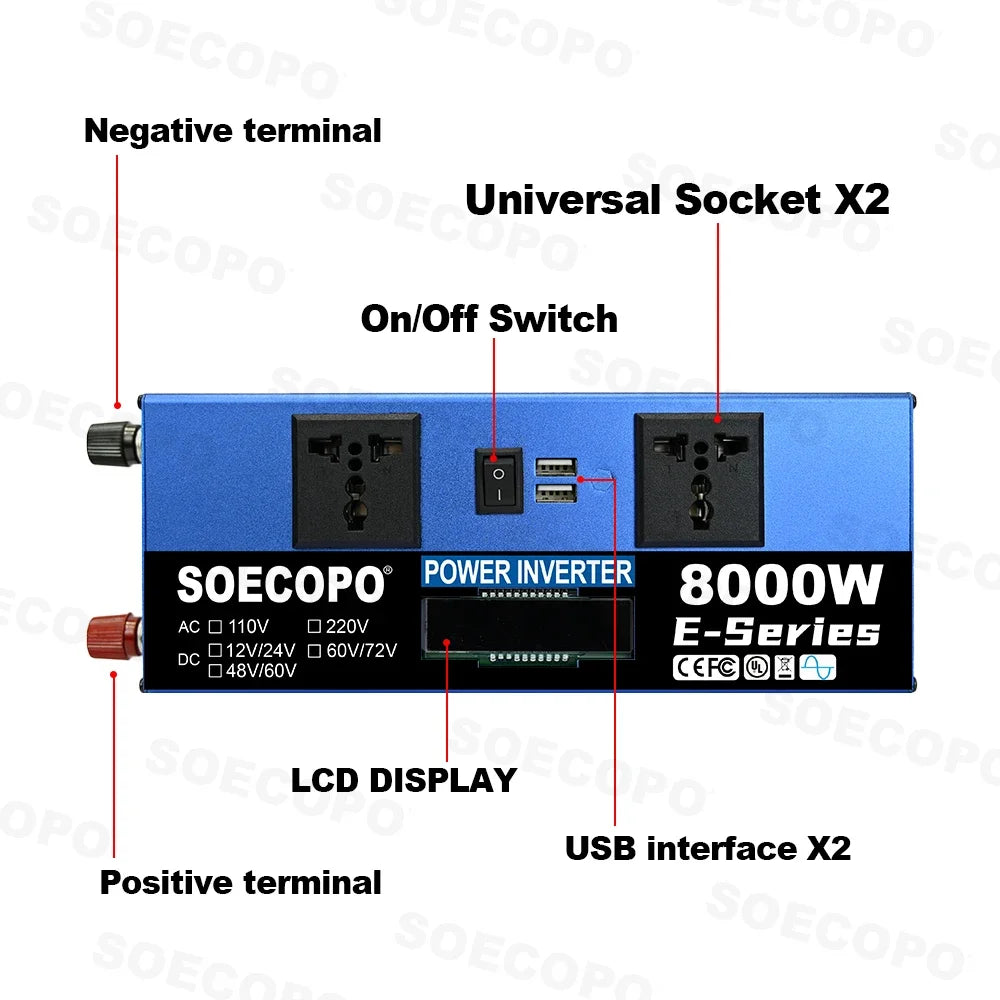 8000W Off-Grid Solar System Complete Kit Dual12V/24V To 110V/220V Inverter 100A Controller 200W Panel for Home/Camping Backup Zpaxo