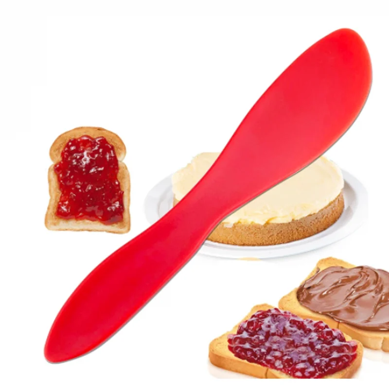 Non-Stick Plastic Spreader Knife & Cake Cream Scraper Kitchen Spreader Knife Zpaxo Red