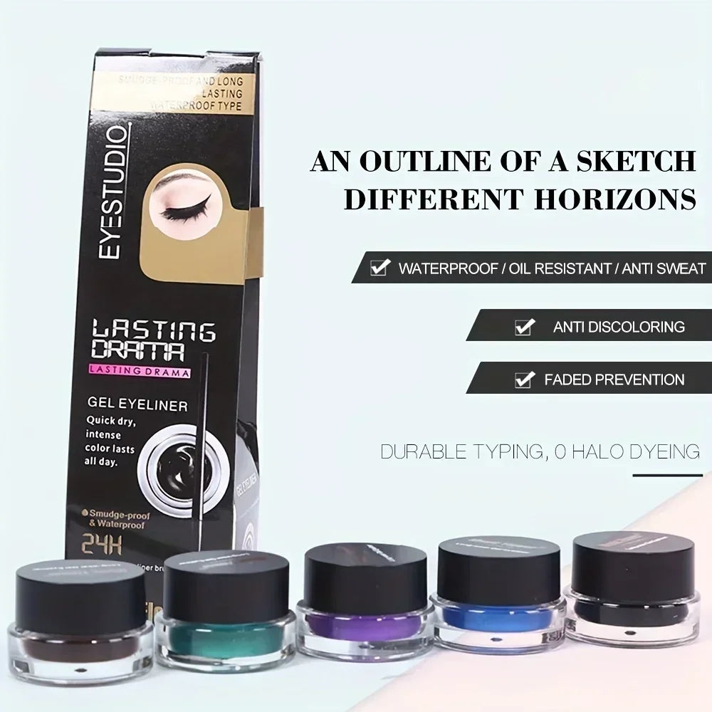 Rich Rendering Eyeliner Cream Smudge Proof Waterproof Easy Coloring