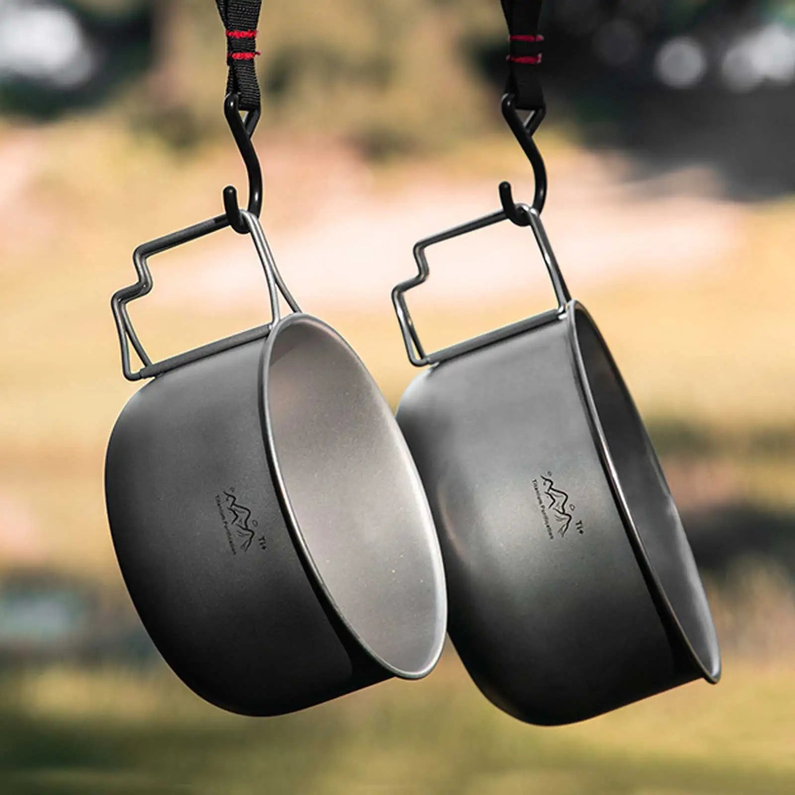 Titanium Camping Bowl Multi-functional Foldable Soup Pot Reusable