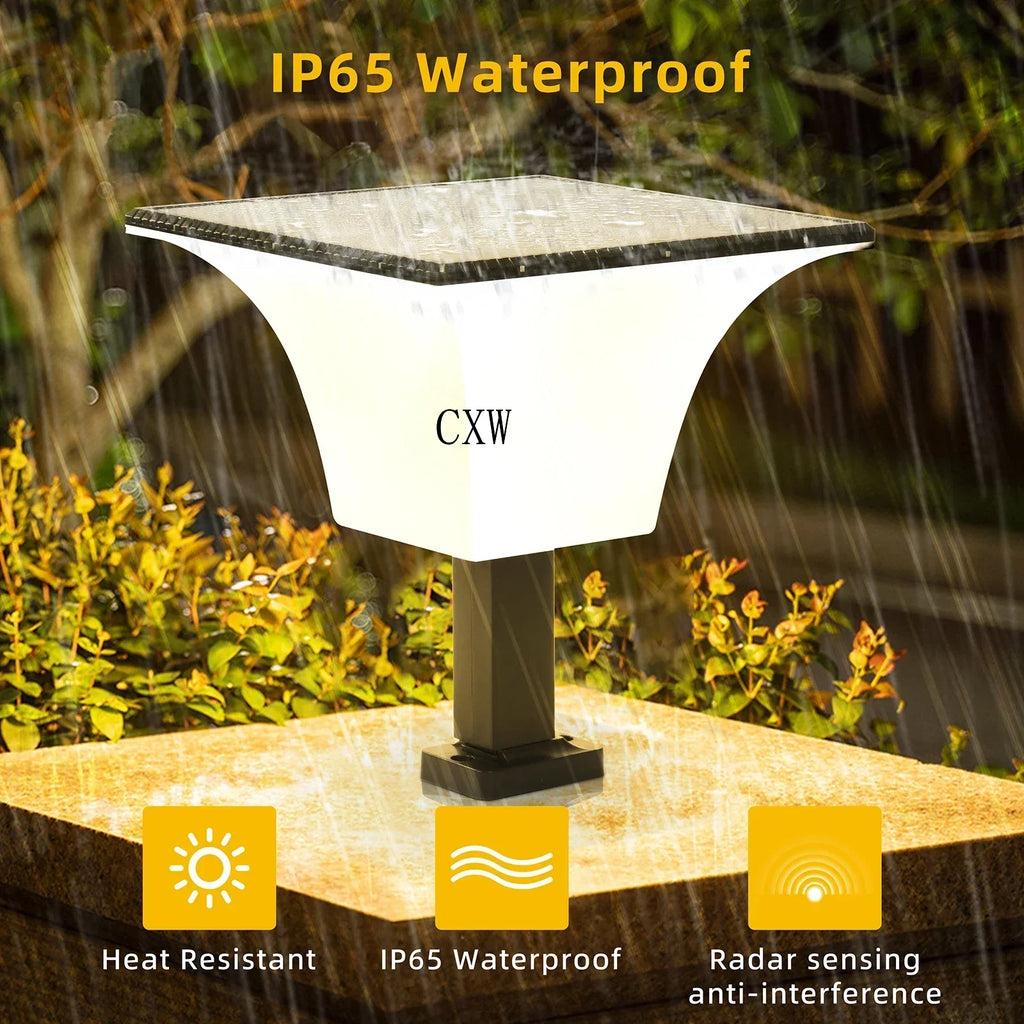 Outdoor Waterproof Solar LED Lights with Radar Sensor for Porch Fence Pillar Garage Entryway Lighting Solution Zpaxo