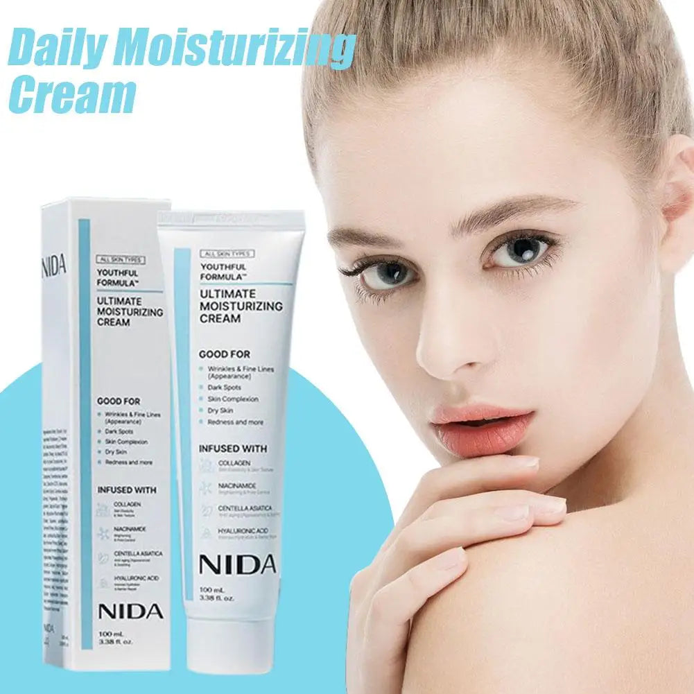 NIDA Moisturizing Cream Multi-Action Rejuvenating Face Cream Repairs Damage Ultimate Cream For All Skin Types Korean Skin Care Zpaxo