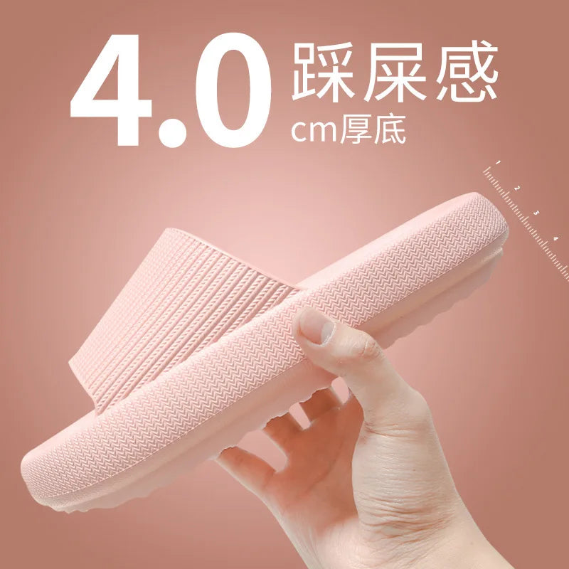 Thick-soled Flip-flops Women Summer Couple Rubber Plastic Home