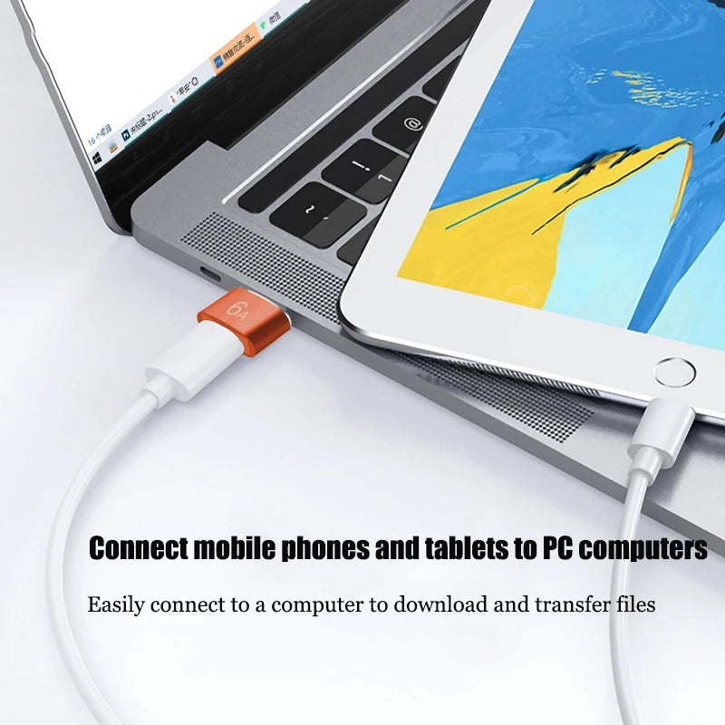 USB Type-c Rotary Adapter Charger PD Data Cable 6A Mobile Phone USB-C Zpaxo