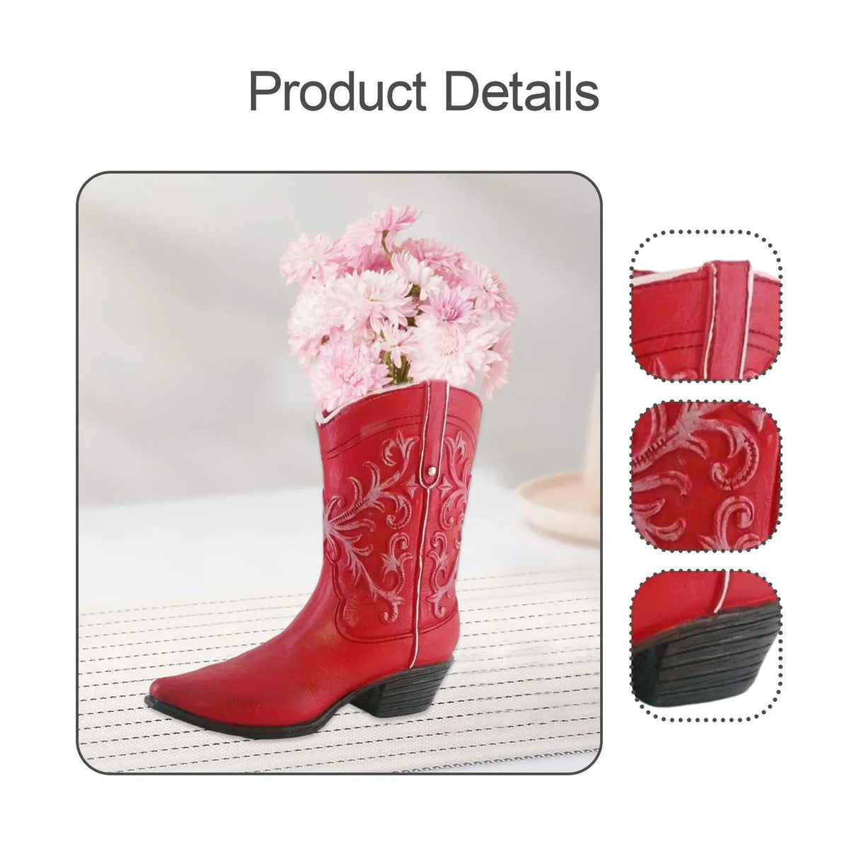 Vintage Resin Vase Boot Planter Cowgirl Modern Creative Art Unique Zpaxo